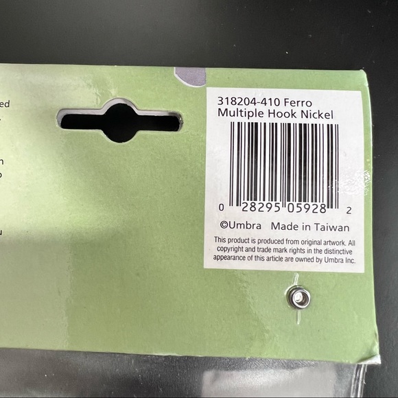 NWT Umbra Ferro Multiple 4 hook wall mount. Brass with Nickel Finish - Picture 8 of 8